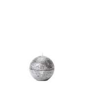 Load image into Gallery viewer, Charcoal colored frosted finish ball candle in sizes 8cm, 10cm and 12cm