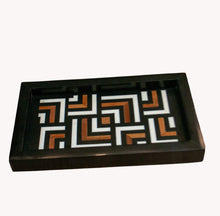 Load image into Gallery viewer, Tray Black and White With Sheesham Wood