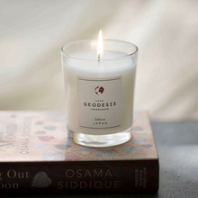 Load image into Gallery viewer, Geodesis scented candle on a book