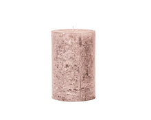 Load image into Gallery viewer, Coral colored frosted finish pillar candle 10x15