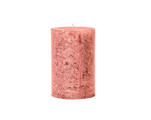 Load image into Gallery viewer, Watermelon colored frosted finish pillar candle 10x15