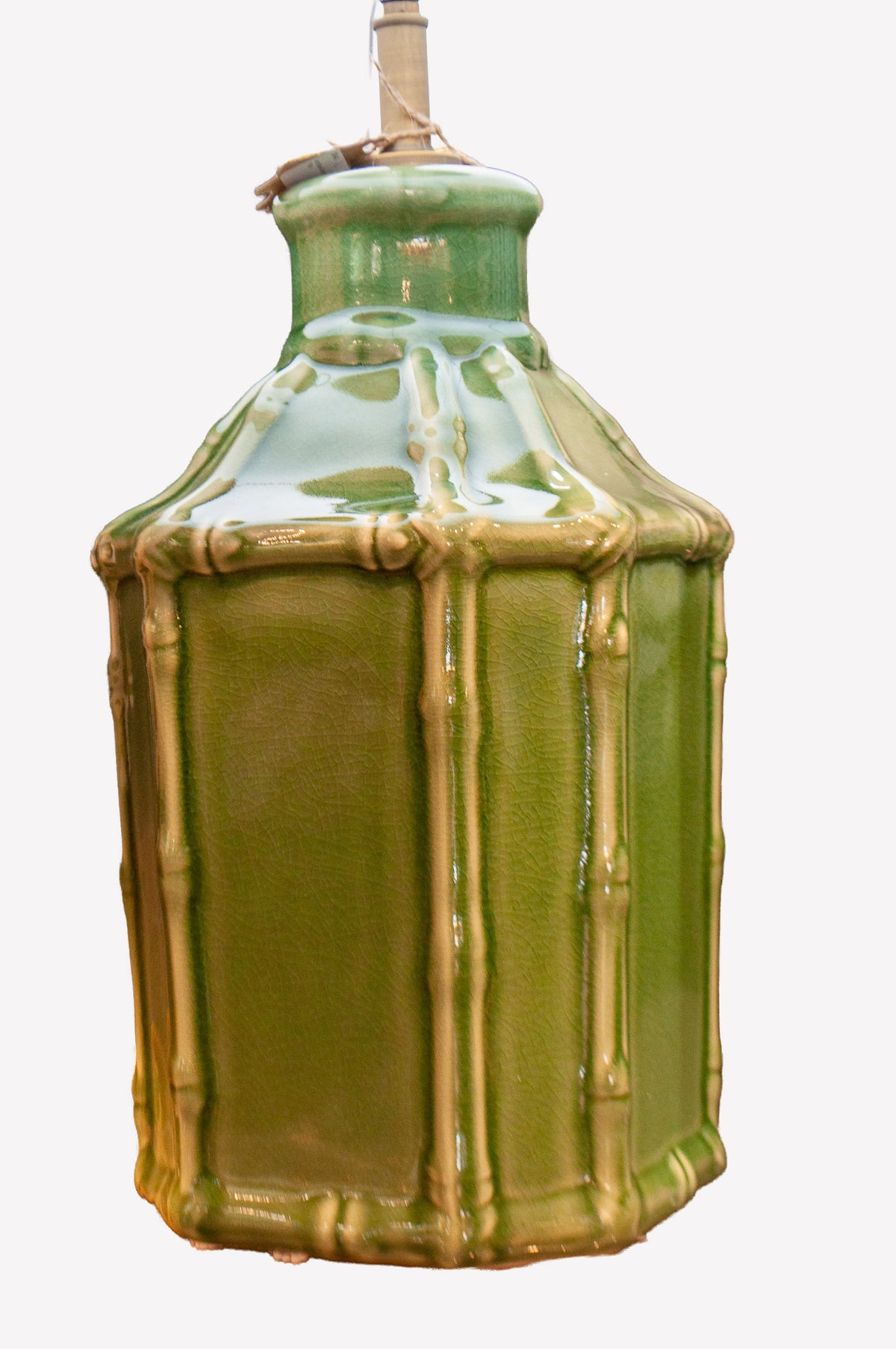 Lamp Base Ceramic Bamboo Style