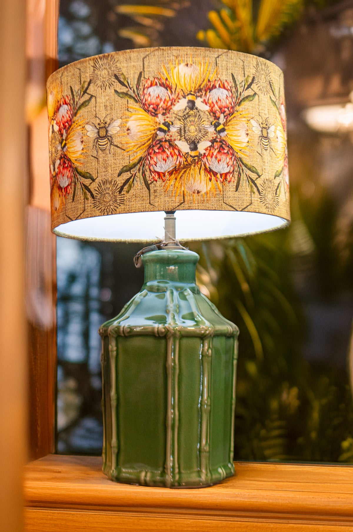 Lamp Base Ceramic Bamboo Style