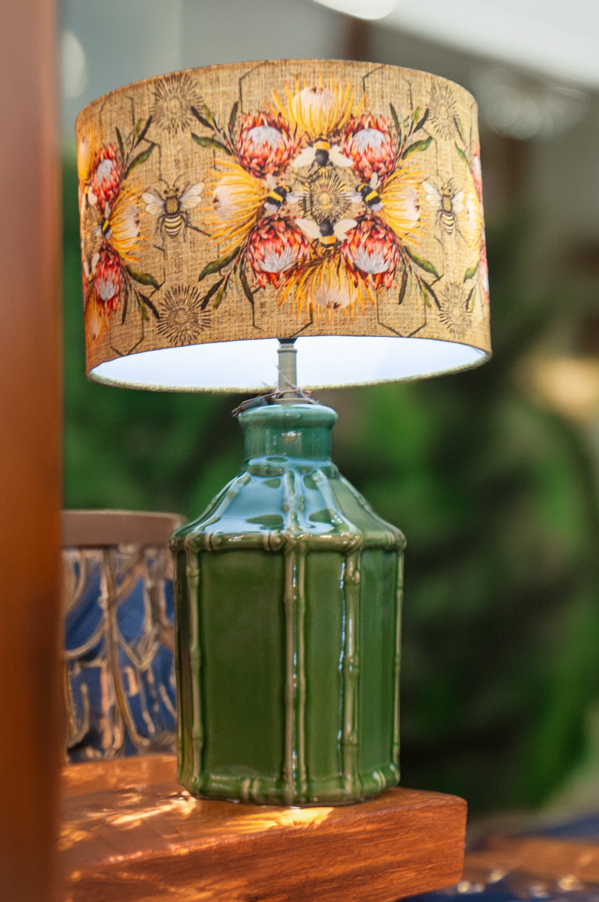 Lamp Base Ceramic Bamboo Style
