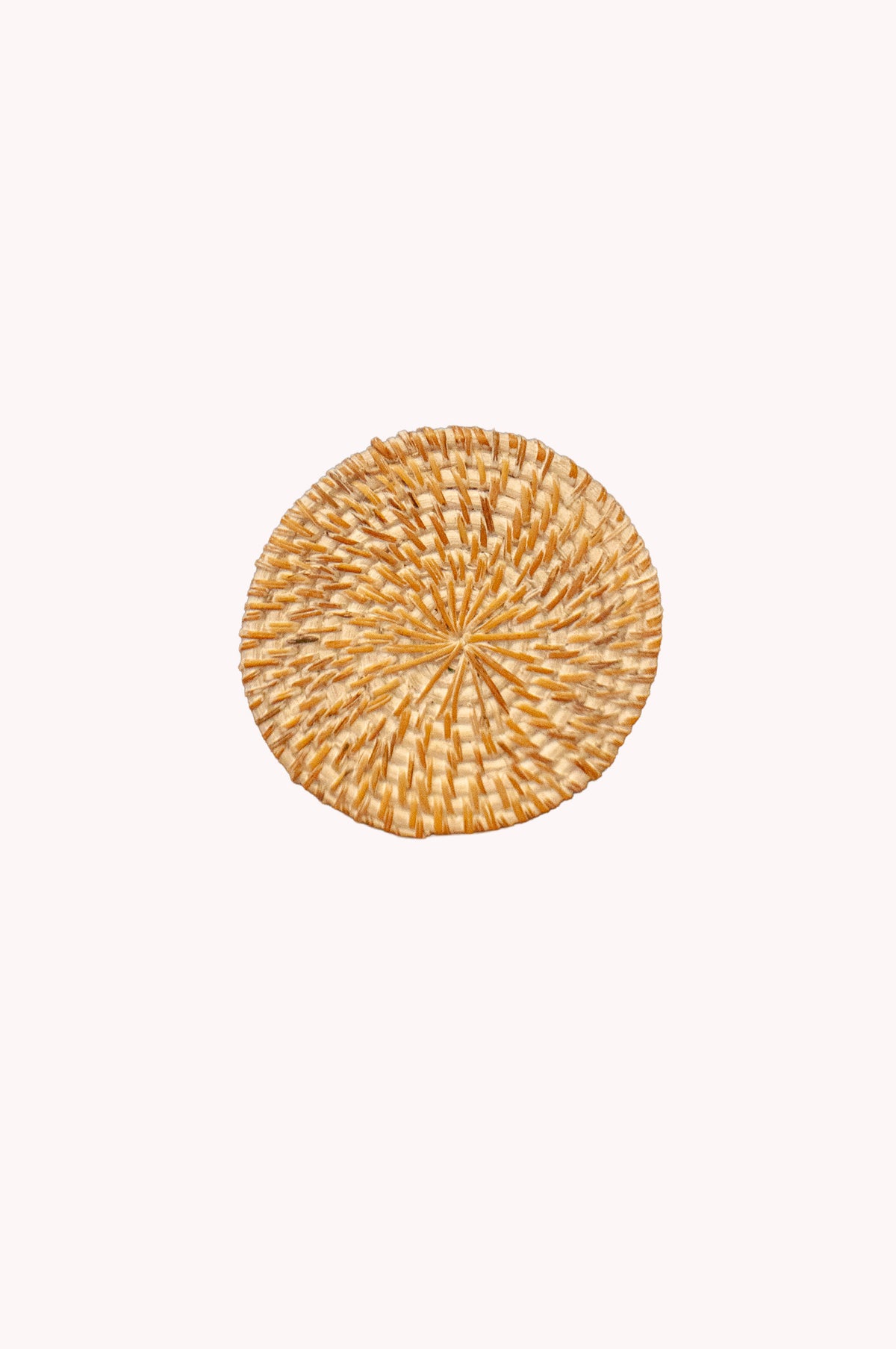 Rattan Coaster Round Whitewash