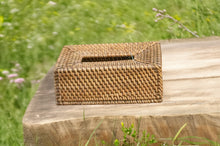 Load image into Gallery viewer, Tissue Box Antique Brown Rattan
