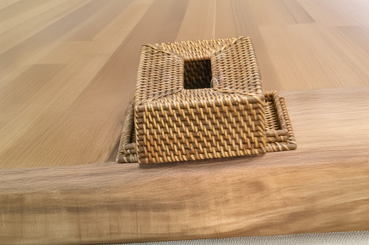 Tissue Box Antique Brown Rattan