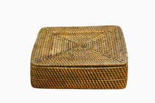 Load image into Gallery viewer, Tea Caddy Basket Rattan SQ Antique
