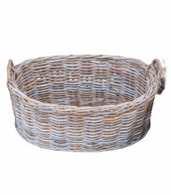 Load image into Gallery viewer, Oval Squash Basket Thick Rattan Grey
