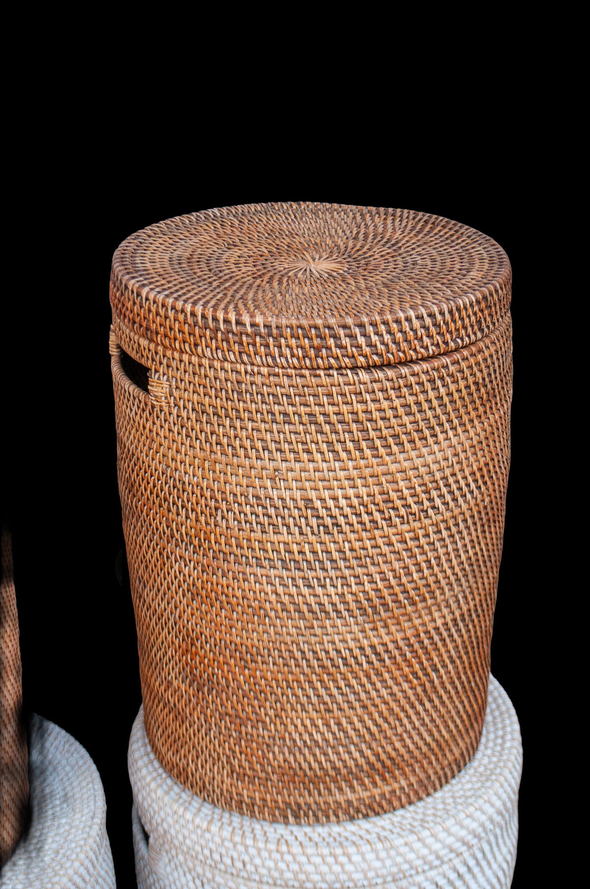 Rattan Cylinder Laundry Basket