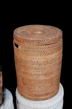 Load image into Gallery viewer, Rattan Cylinder Laundry Basket
