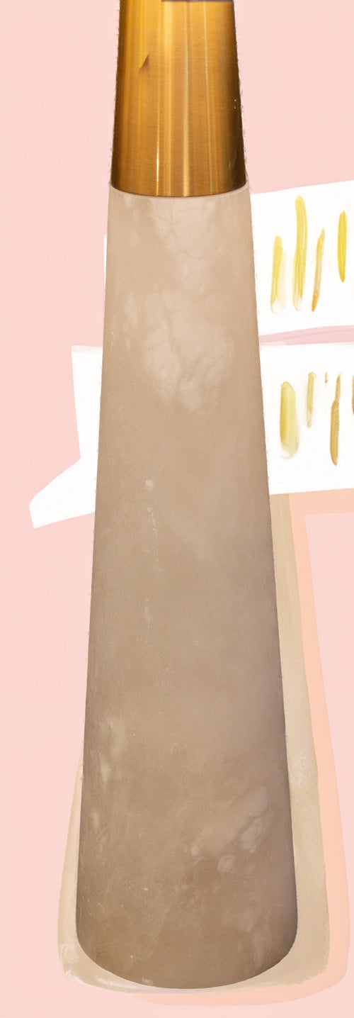 Alabaster Natural & Gold Lamp Base (Base only)