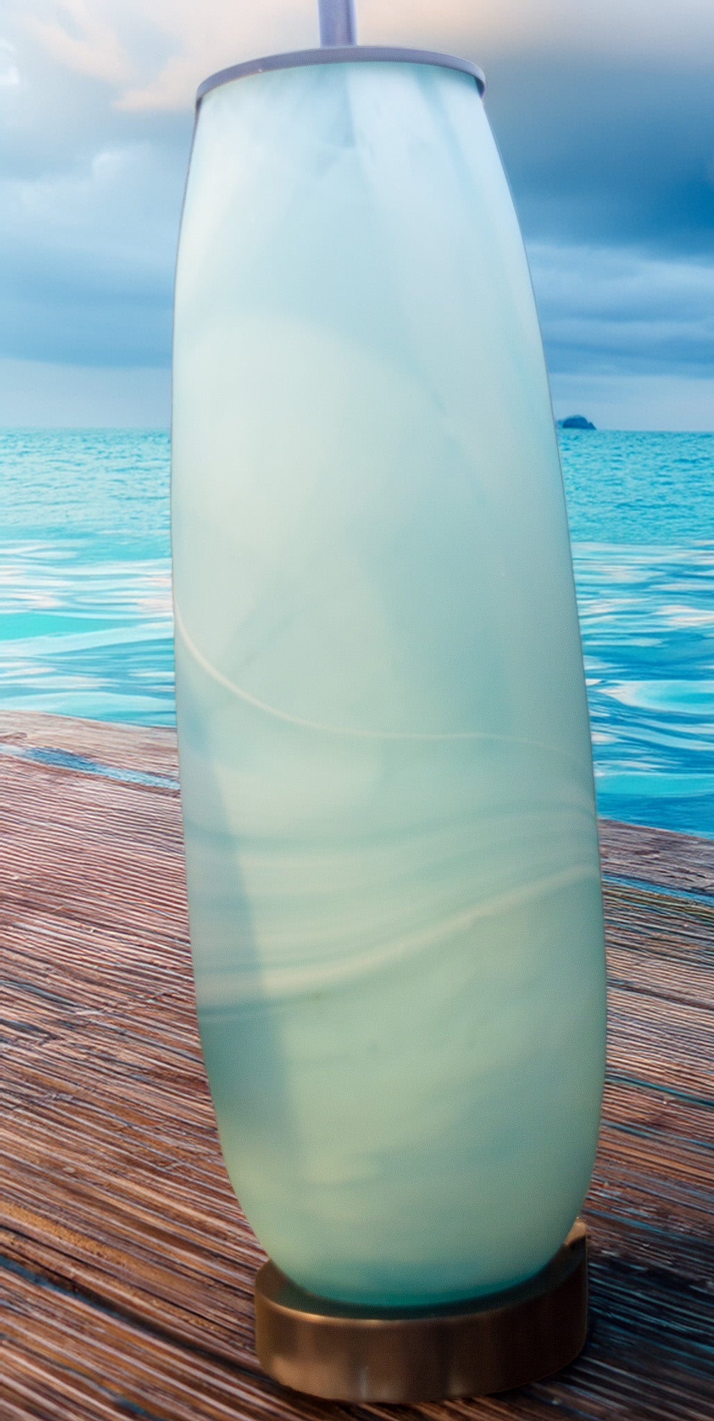 Sky Blue  Glass Lamp Base (Base only)