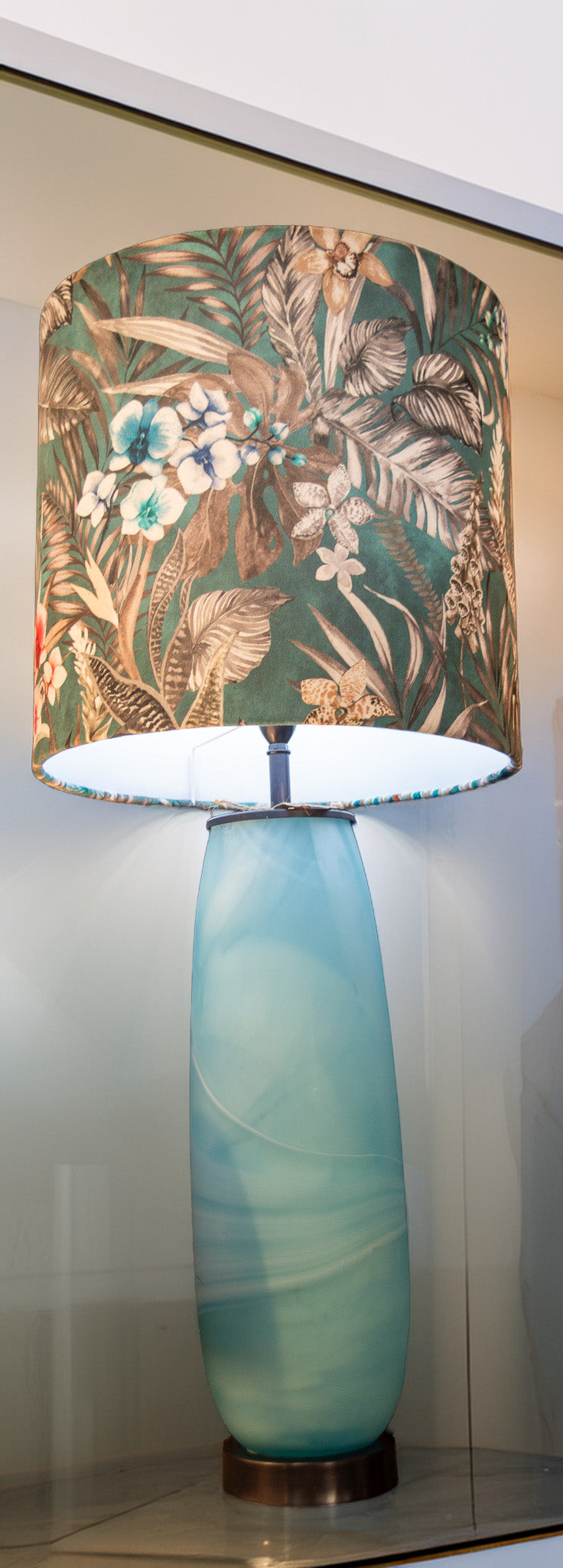 Sky Blue  Glass Lamp Base (Base only)