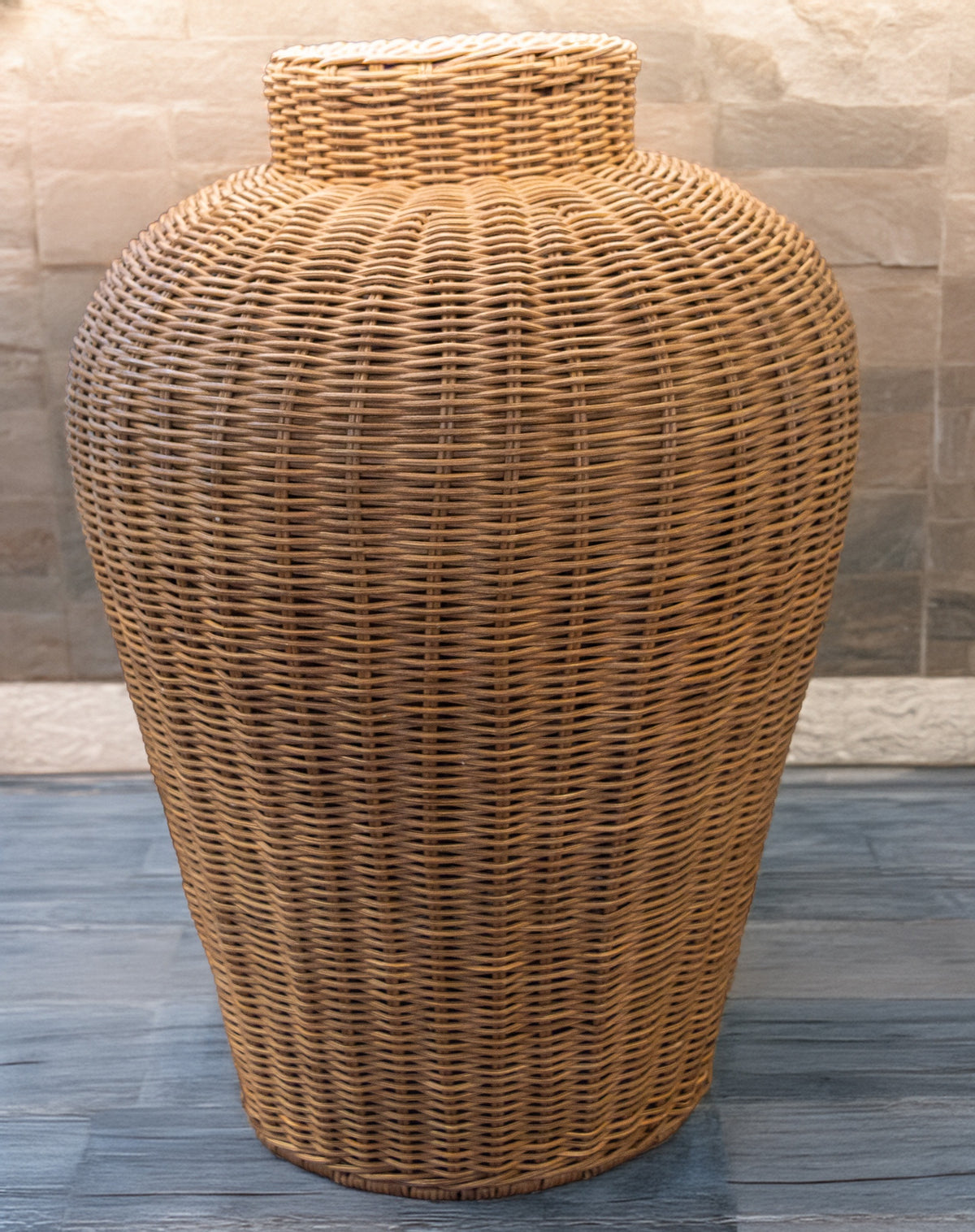 Rattan Oriental Brown Lamp Base (Base only)