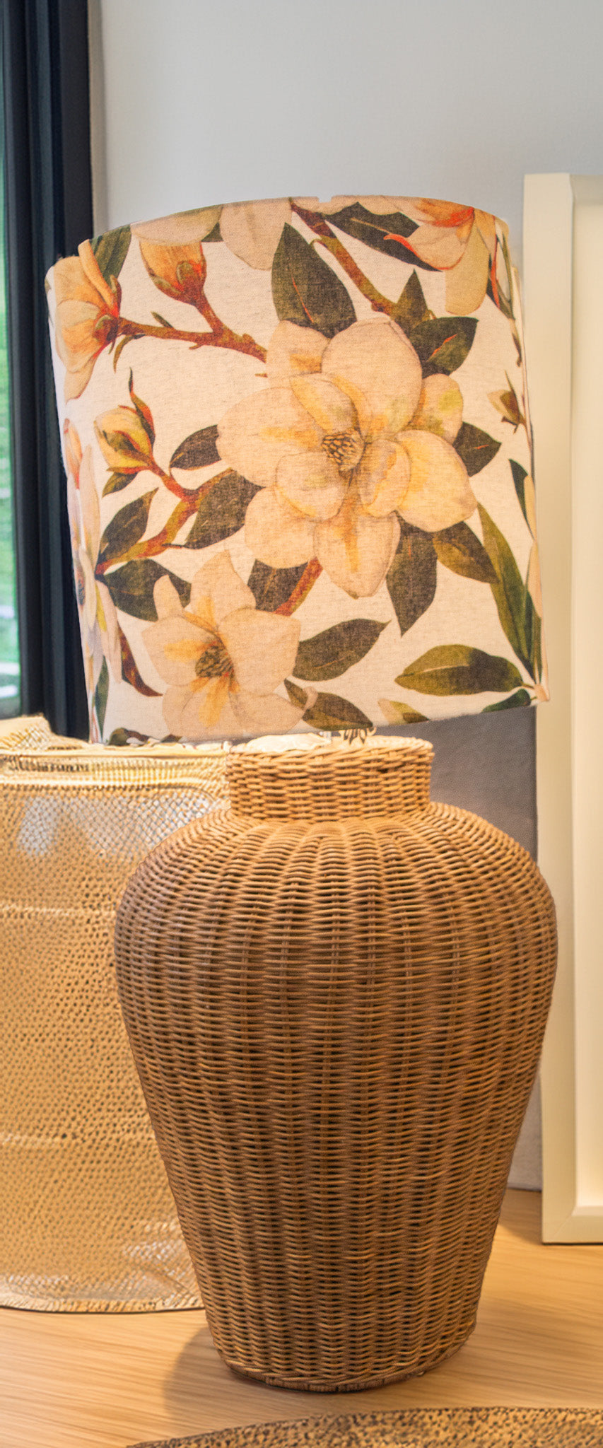 Rattan Oriental Brown Lamp Base (Base only)