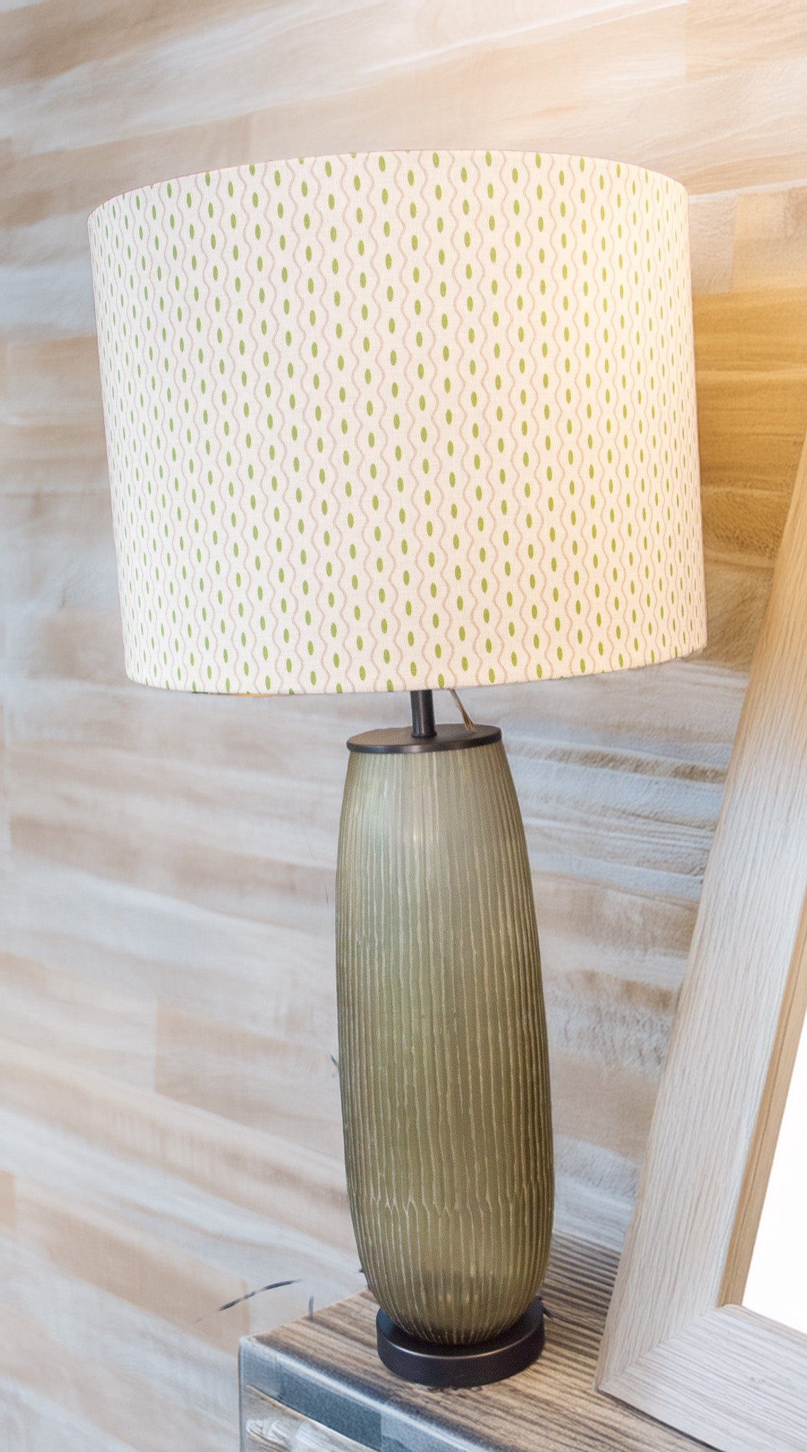 Aras Stripe Moss  Lampshade 40x30cm ( Shade only)