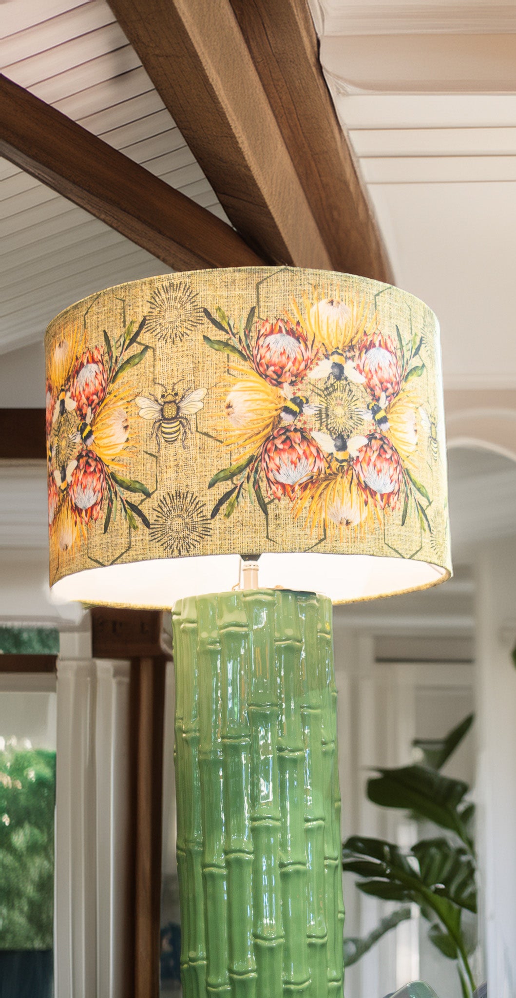Glossy Jade Bamboo Lamp Base (Base only)