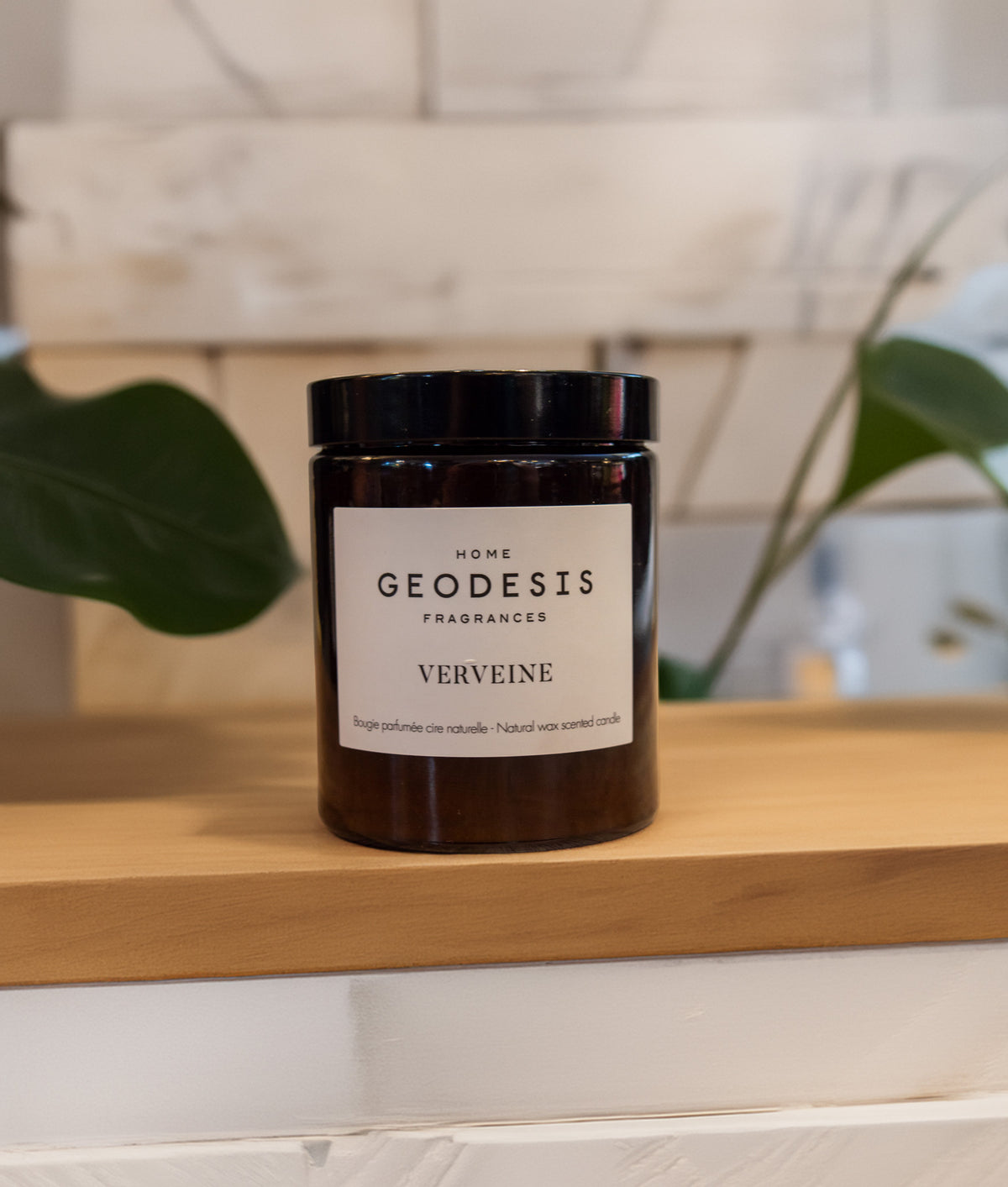Nature Candle with Brown Glass 150g