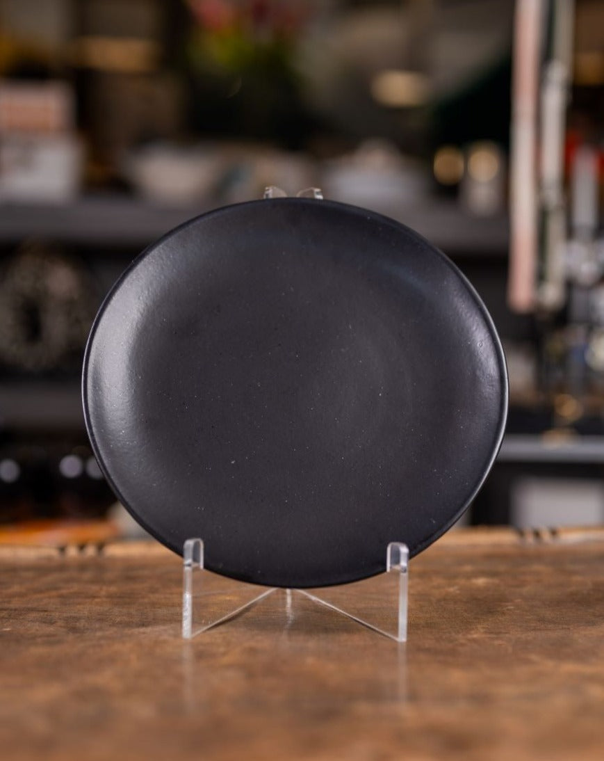 Ceramic deep open plate - black