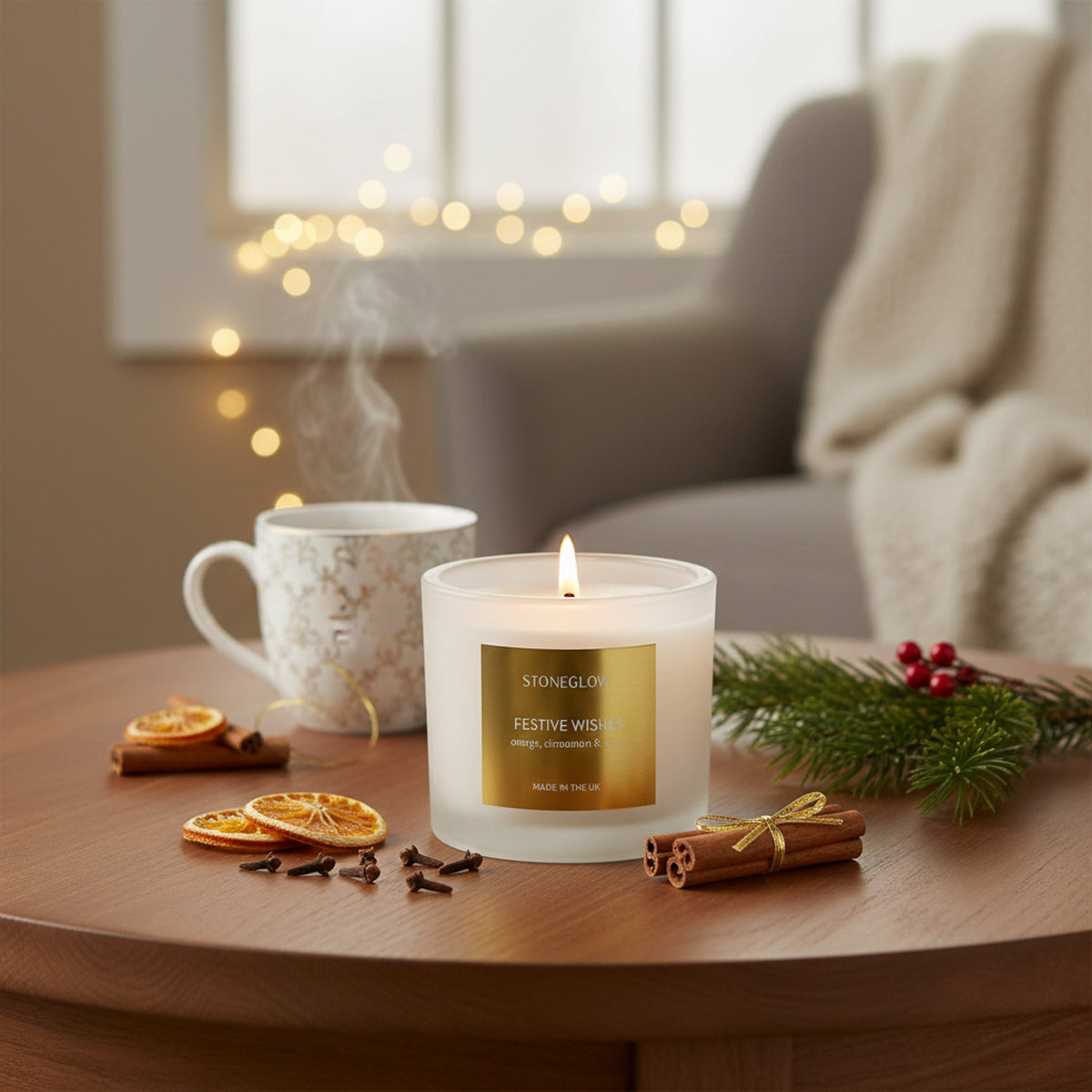 Stone Glow Xmas Tumbler Candle