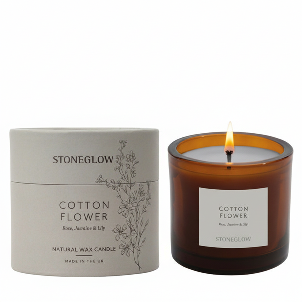 Stone Glow Candle  40hrs 79x89mm  Walled Garden