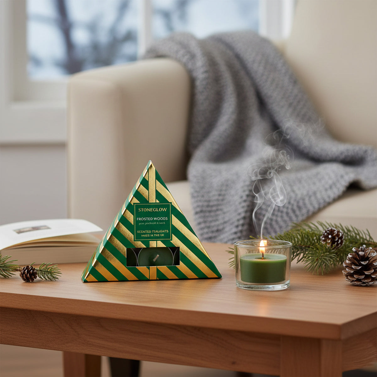 Stone Glow Triangular Tea Lights