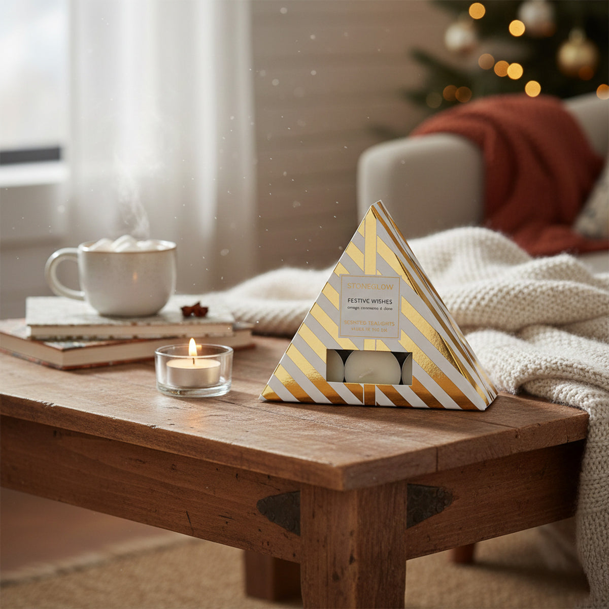 Stone Glow Triangular Tea Lights