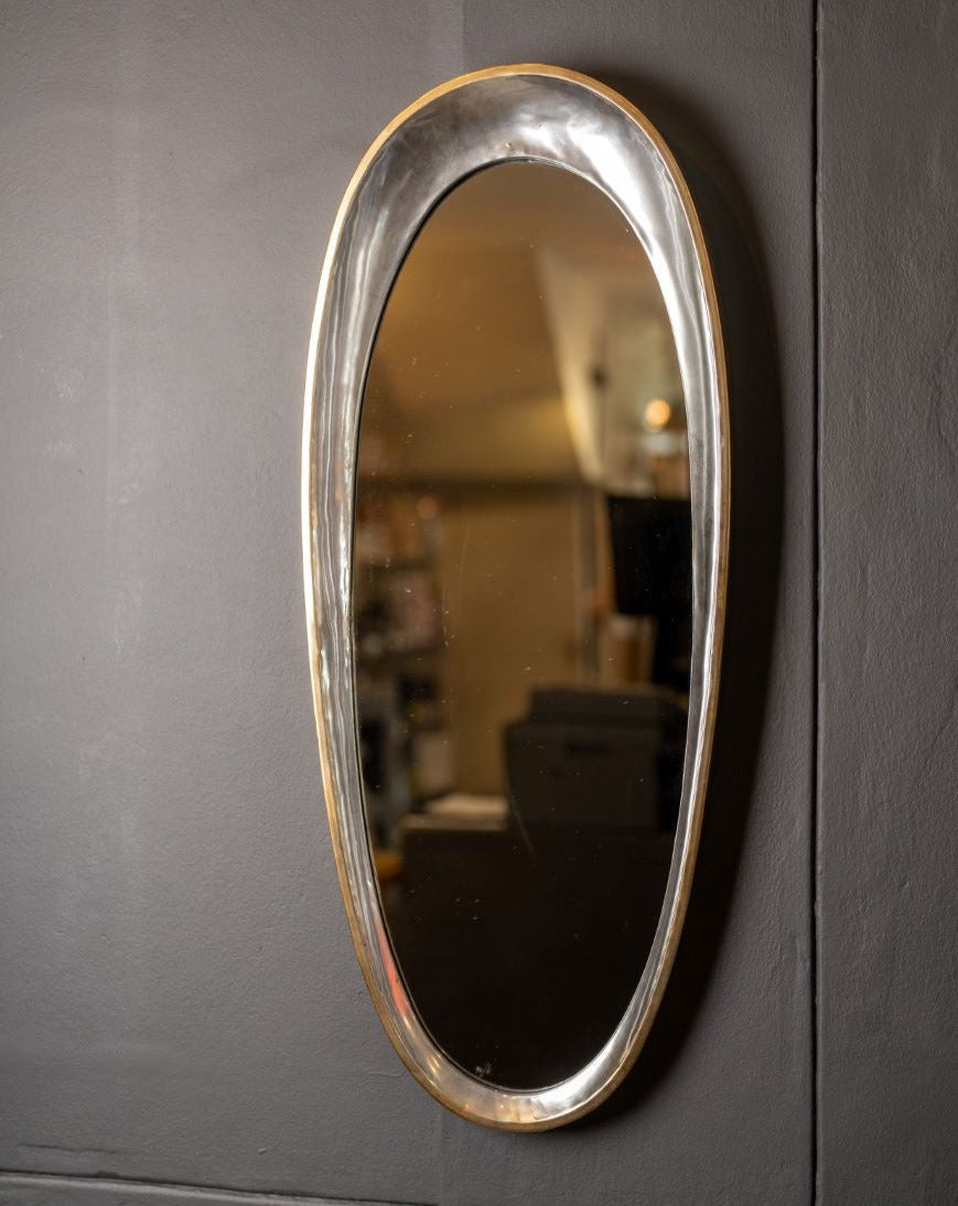 Wall mirror organic shape in antique gold