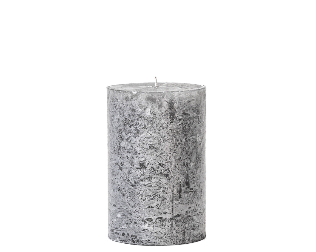 Charcoal colored frosted finish pillar Candle 10x15