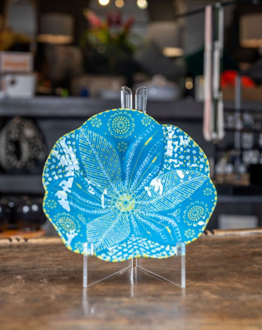 Poppy ceramic salad bowl - turquoise small 
